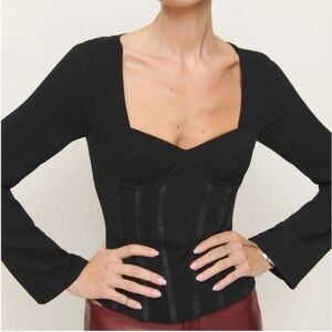 Reformation Black Structured Corset Top